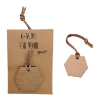 Porte-clés hexagonal en bois