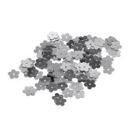 Paillettes fleurs argentées 2 cm - Innspiro - 14 gr