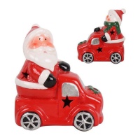 Figurine de voiture de Noël avec lumière, 11,4 x 10,5 x 6,7 cm - 1 pc.