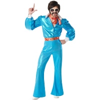 Costume de style disco bleu ciel pour homme