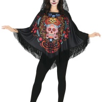 Poncho du jour des morts pour femmes