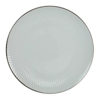 assiette plate à bordures argentées de 27,2 cm - DCasa