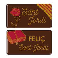 Enseigne Sant Jordi au chocolat noir - Dekora - 72 unités