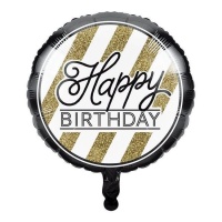 Ballon doré Happy Birthday 45 cm