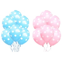 Ballons en latex avec points blancs 30 cm - 8 pcs.