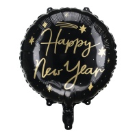 Ballon Bonne Année 45 cm noir - PartyDeco