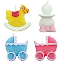Bougies pour bébé avec différents motifs 3,5 cm - PME - 4 pcs.