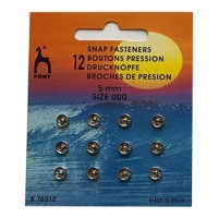 Boutons-pression de 0,5 cm plaqués nickel - Pony - 12 paires