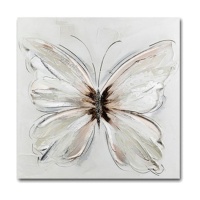 Toile à papillons peinte à la main 40 x 40 cm - DCasa