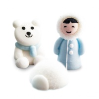 Figurines en sucre 3D ours polaire, igloo et eskimo - Scrapcooking - 3 unités