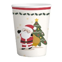 Gobelets de Père Noël rouges et blancs de 266 ml - 6 unités