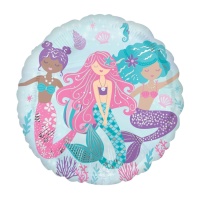 Ballon rond sirènes de mer 43 cm - Anagramme
