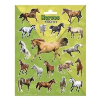 Horse Party Autocollants animaux chevaux 15,6 x 20 cm - 1 feuille