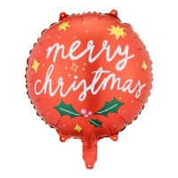 Ballon Joyeux Noël 45 cm rouge - PartyDeco