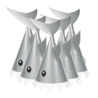 Chapeaux de requin gris - 8 pièces