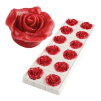 Figurines en sucre roses rouges douces 3,5 cm - Dekora - 36 pcs.