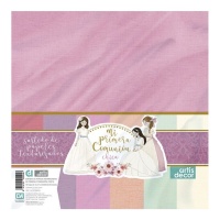 Kit papier scrapbooking Ma première communion rose - Artis Decor - 18 feuilles