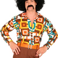 Chemise déguisement années 70 hippie à carreaux