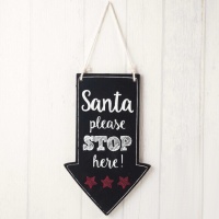 Affiche Santa Arrow please stop here 17 x 28 cm