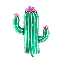 Globe terrestre silhouette cactus XL avec fleur 60 x 82 cm - PartyDeco