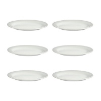 Assiette en porcelaine blanche 24,5 x 17,5 cm - Vessia - 6 unités