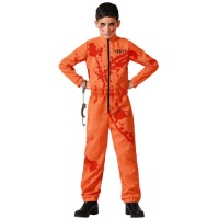 Costume de prisonnier orange sanglant pour enfants