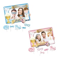 Photocall pour la Communion avec cadre et accessoires
