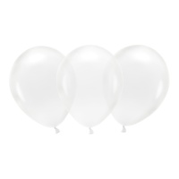 Ballons biodégradables en latex 26 cm verre transparent - PartyDeco - 10 unités