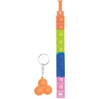 Bracelet et porte-clés Popit colorés - 2 unités