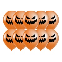 Halloween ballons en latex 30 cm - Party love - 10 pièces - Halloween ballons citrouille