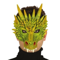 Masque de dragon vert à demi-visage