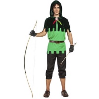 Costume d'archer avec capuche pour hommes