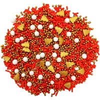Sprinkles sapin doré et perles - 100 g
