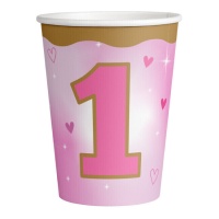 266 ml First Year Girl Cups - 8 unités