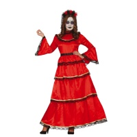 Costume de Catrina rouge pour femmes