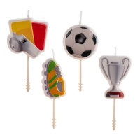 Bougies de football - Dekora - 4 pcs.