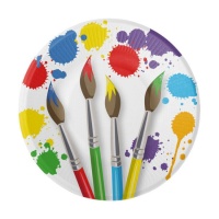 Coupelles à peinture colorées 18 cm - 8 unités