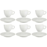 Tasse de café en porcelaine de 120 ml avec soucoupe - 6 services