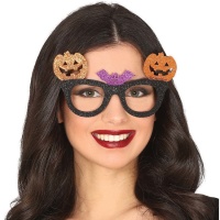 Lunettes d'Halloween avec citrouilles et chauves-souris