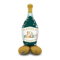 Let's celebrate ! ballon bouteille avec base 54 x 137 cm - Grabo