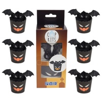 Set de décoration de cupcakes chauve-souris Halloween - PME - 6 pièces