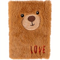 Carnet en peluche Ourson - 19 x 13 cm