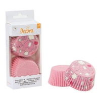 Capsules cupcake éléphant rose - Decora - 36 unités