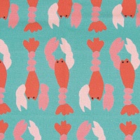 Tissu en toile de coton Lobsters Turquoise - Katia