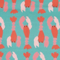 Tissu en toile de coton Lobsters Turquoise - Katia