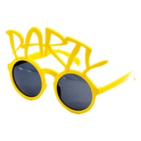 Lunettes de soleil avec inscription PARTY jaune