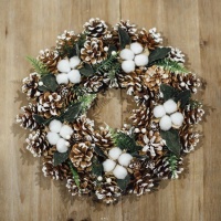 Couronne de Noël en forme de pomme de pin, 35 cm