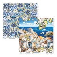 Mediterranean Heaven papier scrapbooking 02 - Mintay Papers - 1 feuille