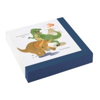 Serviettes de table Dinosaures préhistoriques 16,5 x 16,5 cm - 20 pcs.