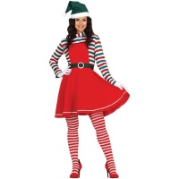 Costume d'elfe rouge pour femme